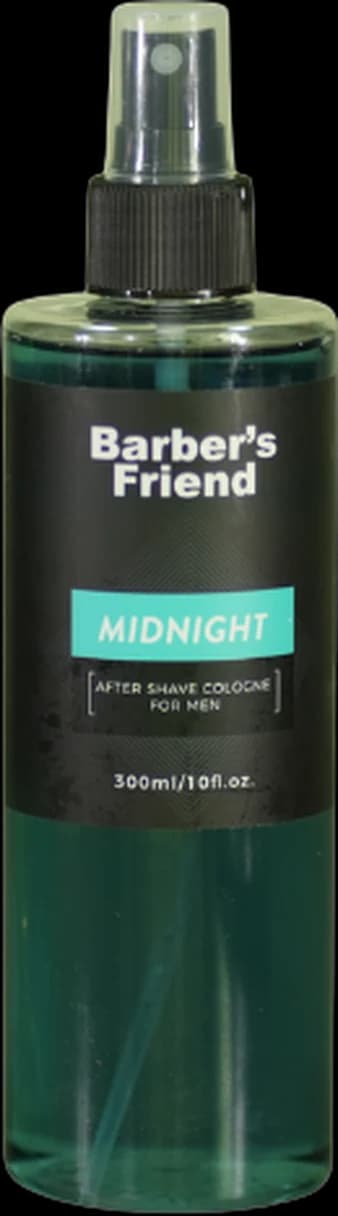 Barber's Friend Midnight aftershave cologne for men, 300ml dark teal spray bottle